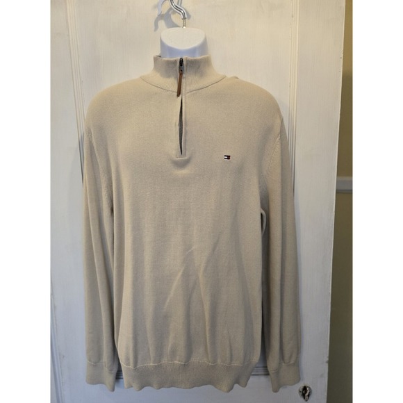 NWT Tommy Hilfiger Men's Sweater Cream Size XL Casual - Picture 1 of 4
